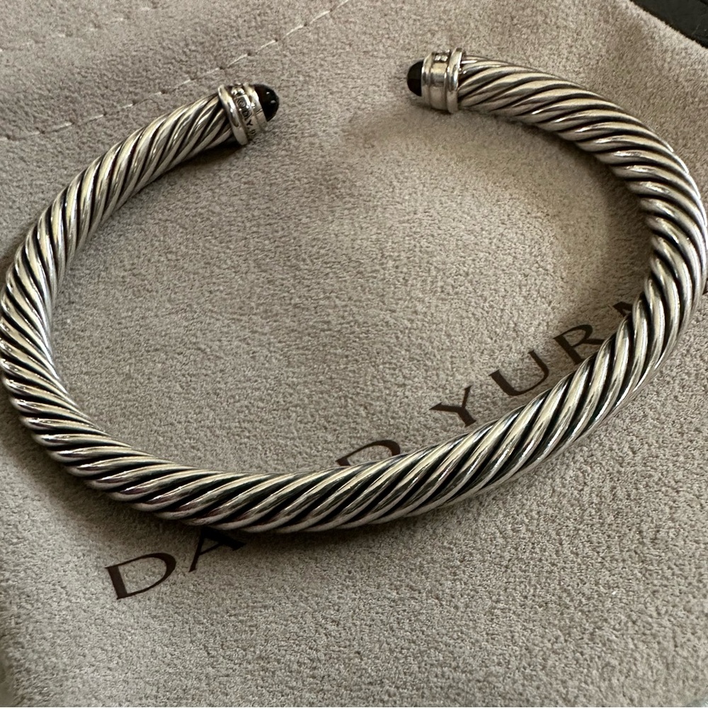 David Yurman 5mm Classic Cable Bracelet w/Black Onyx & Diamonds - Picture 15 of 15